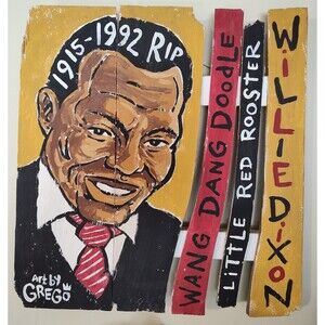 Willie Dixon - Wang Dang Doodle Painting 15 x 16 on 5 planks of Cedar Shingles
